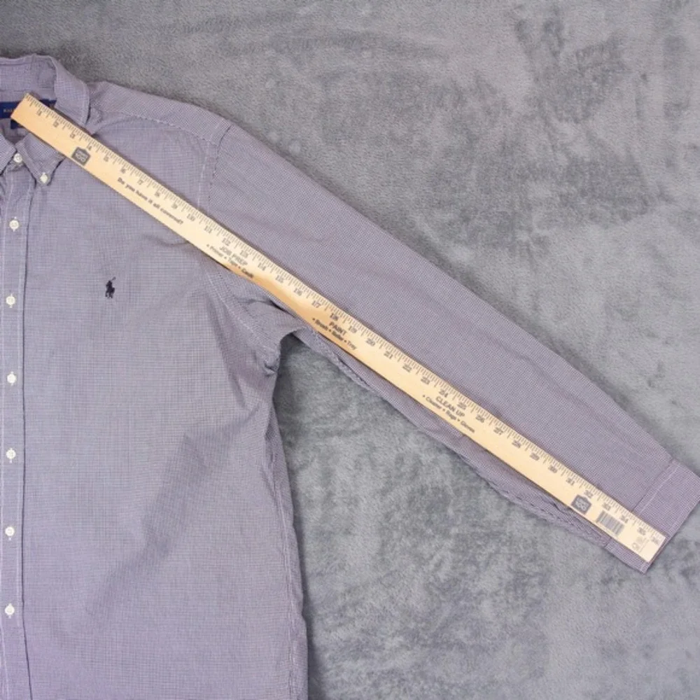 Polo Ralph Lauren Mens 2XL Gingham Button Down‎ Shirt Cotton Stretch
